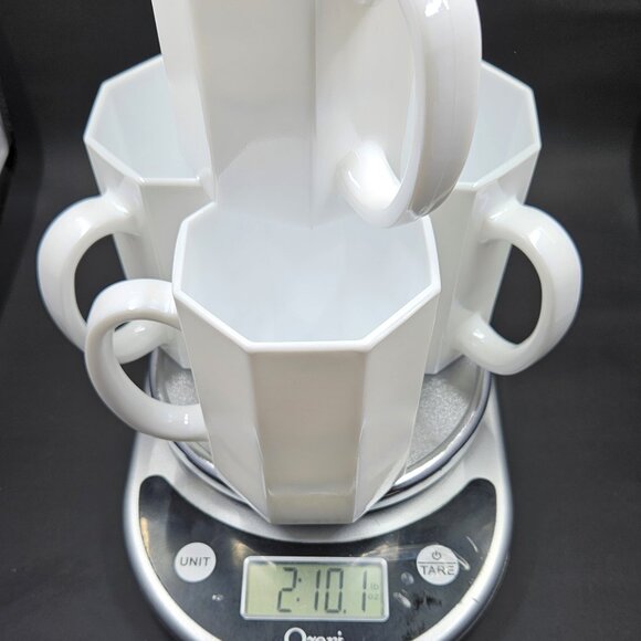 Vintage Arcopal France Novoctime White Mugs - Set of (4) - Picture 14 of 14